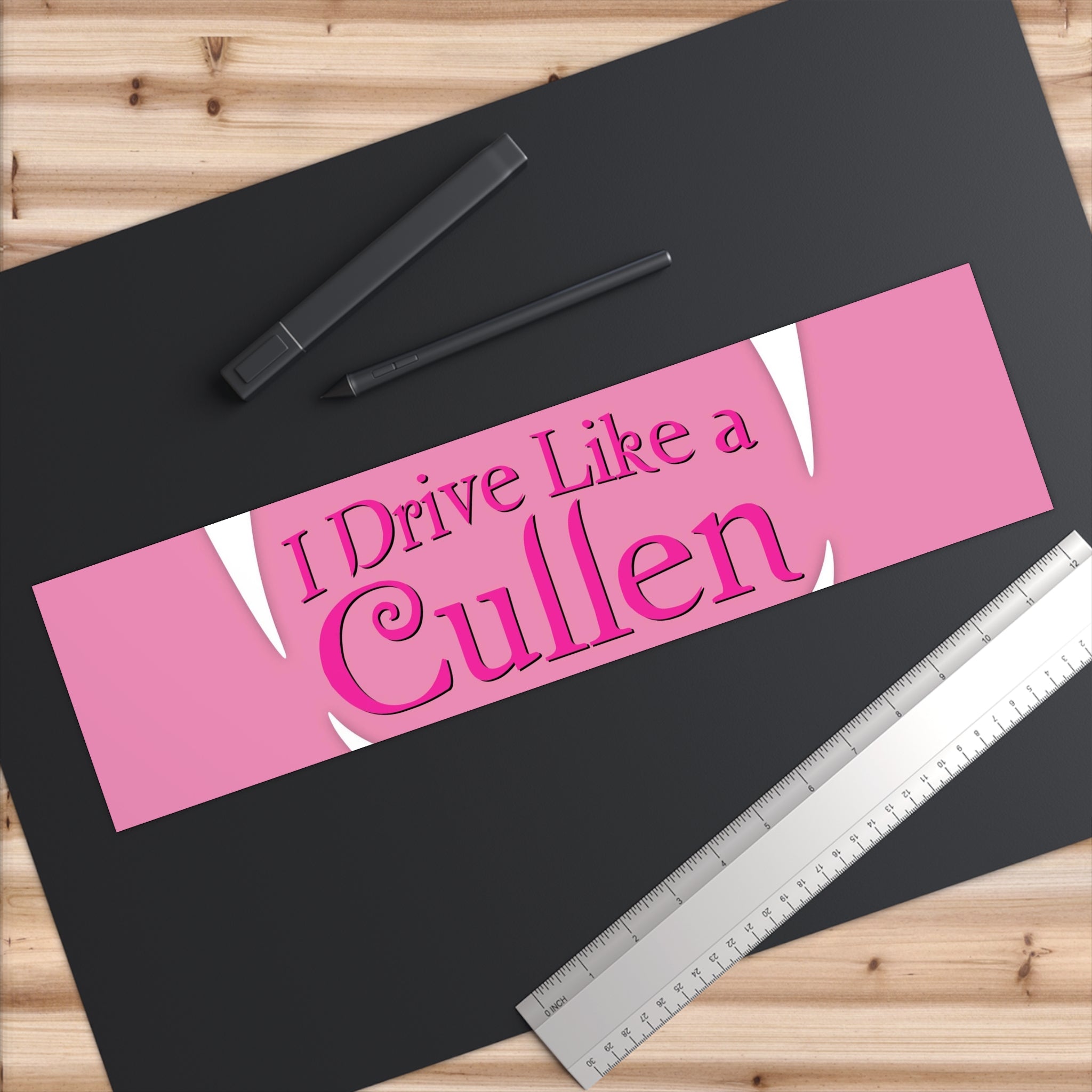 I Drive Like a Cullen Bumper Stickers Teen Goth Car Accessories 15" × 3.75" Rectangle White