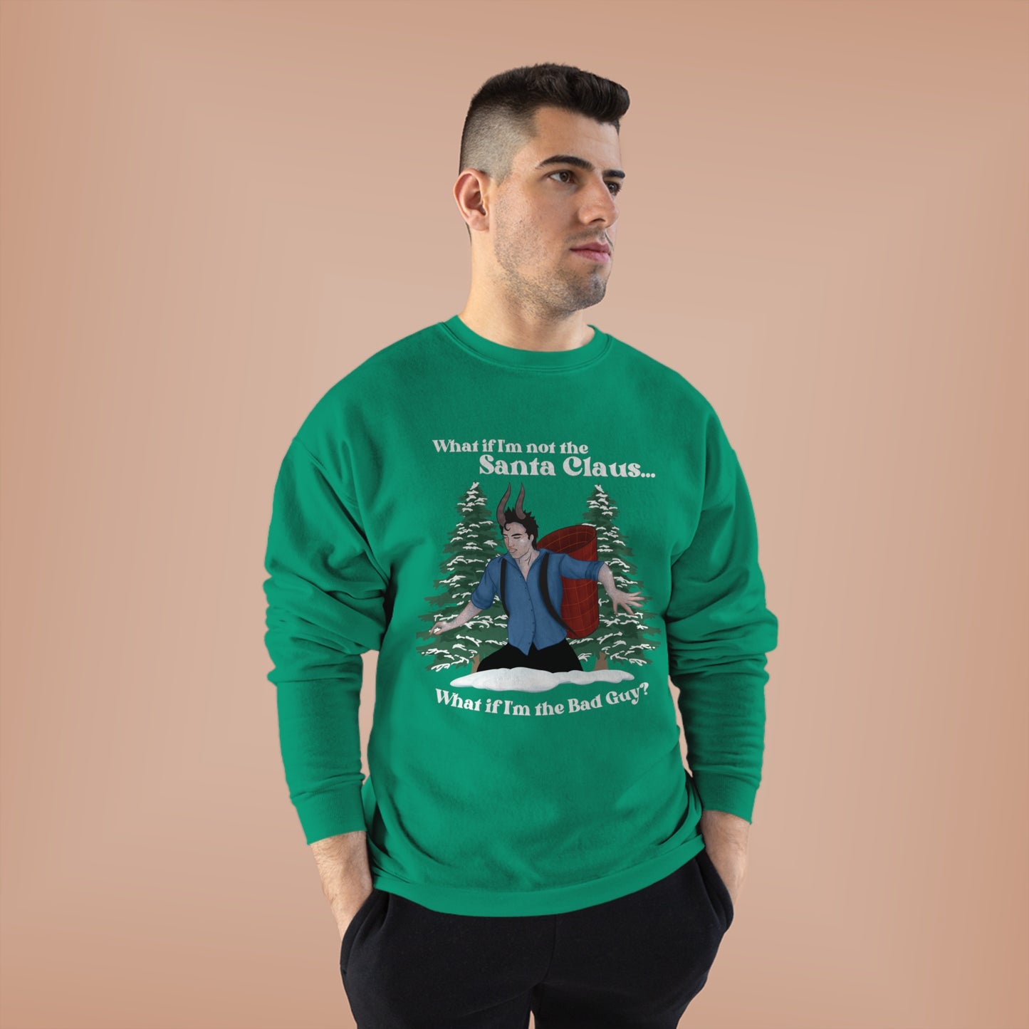 Edward Cullen Krampus Sweater Twilight Christmas Recycled EcoSmart Hanes Crewneck