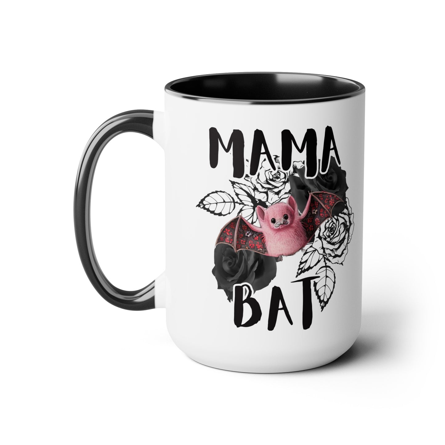 Mama Bat Mug Two-Tone Coffee Mugs, 15oz