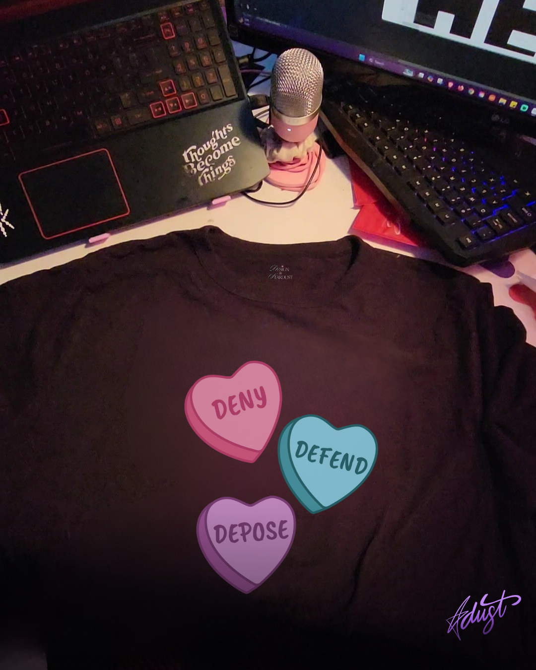 Deny Depose Defend Candy Hearts Tee