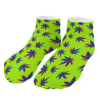 The Perfect Music Festival Socks (5 Pairs) Sweat-proof, Odor-proof, Breathable 420 Weed Leaf Ankle Socks