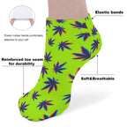 The Perfect Music Festival Socks (5 Pairs) Sweat-proof, Odor-proof, Breathable 420 Weed Leaf Ankle Socks