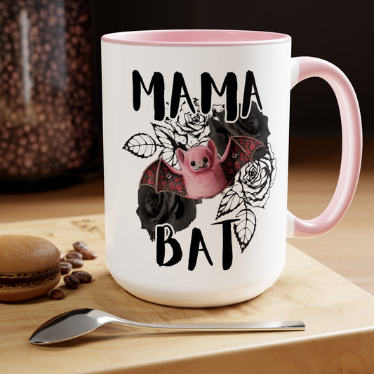 Mama Bat Mug Two-Tone Coffee Mugs, 15oz