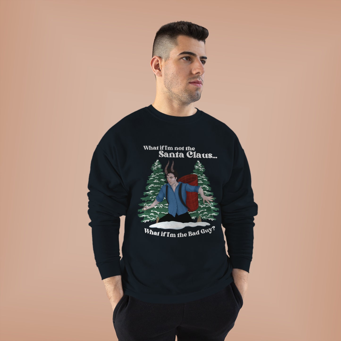 Edward Cullen Krampus Sweater Twilight Christmas Recycled EcoSmart Hanes Crewneck