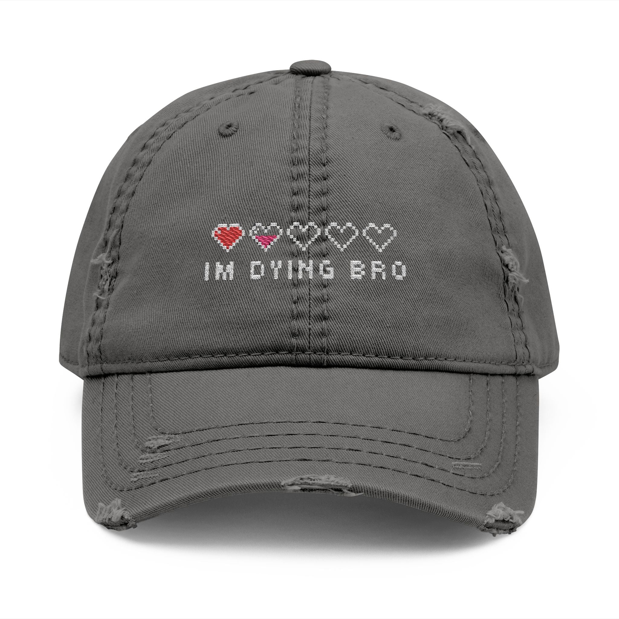 I'm Dying Bro - Embroidered Cap Charcoal Grey One size