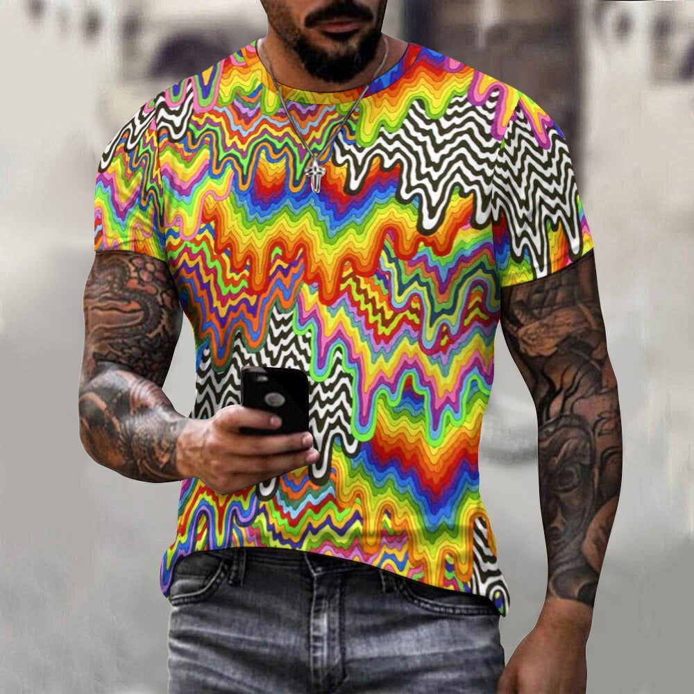 Men's Psychedelic Brain Belt You Fitted Rave Shirt Super Soft Breathable Sweat-Proof Odor-Resistant Music Festival Tee
