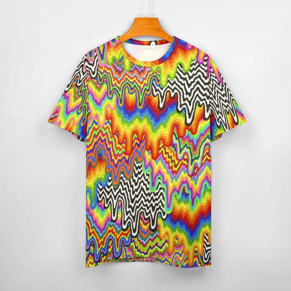 Men's Psychedelic Brain Belt You Fitted Rave Shirt Super Soft Breathable Sweat-Proof Odor-Resistant Music Festival Tee