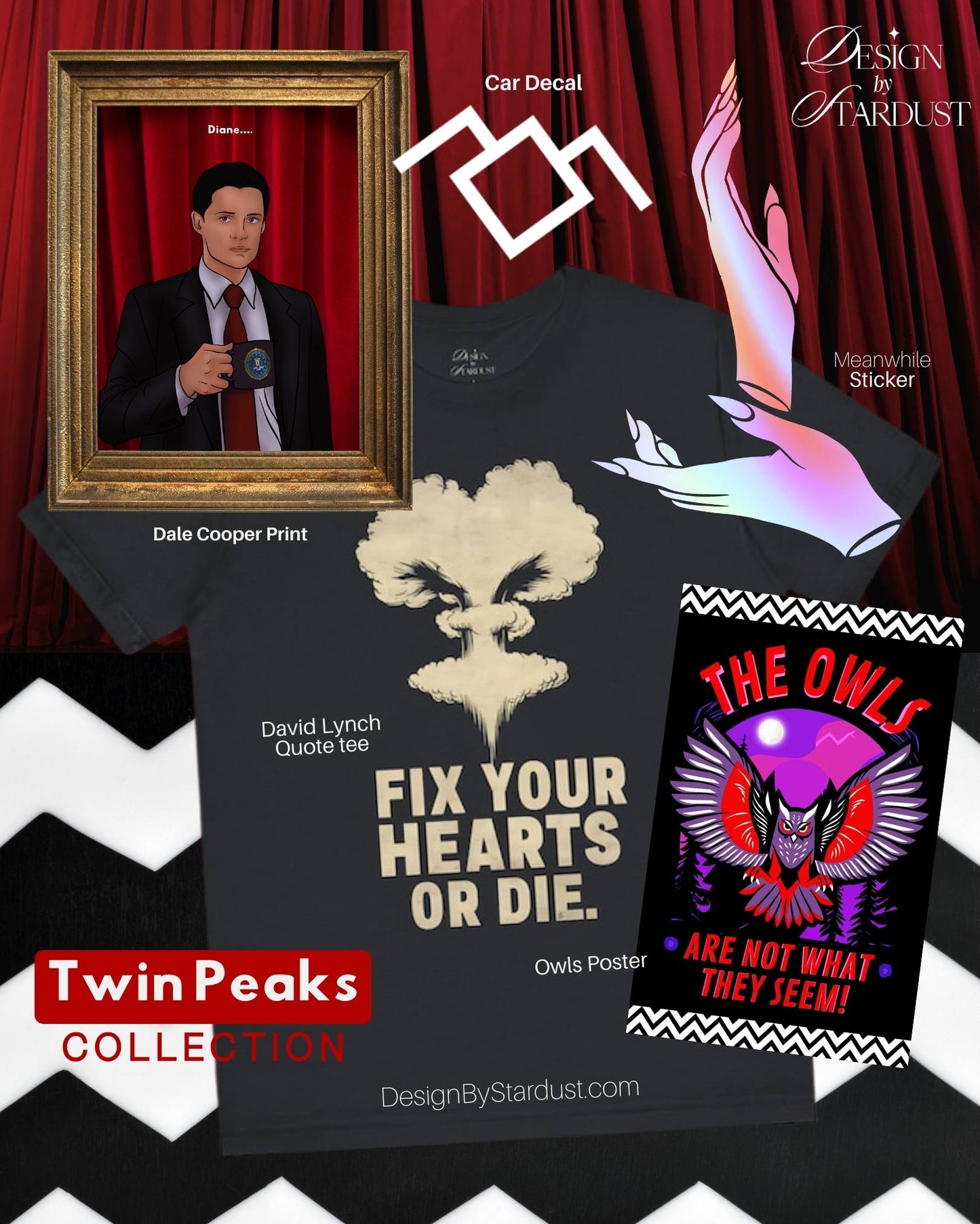 Meanwhile Laura Palmer Hands Twin Peaks Car Decal