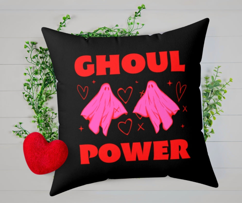 Ghoul Power Black Pillow Galentine's Day