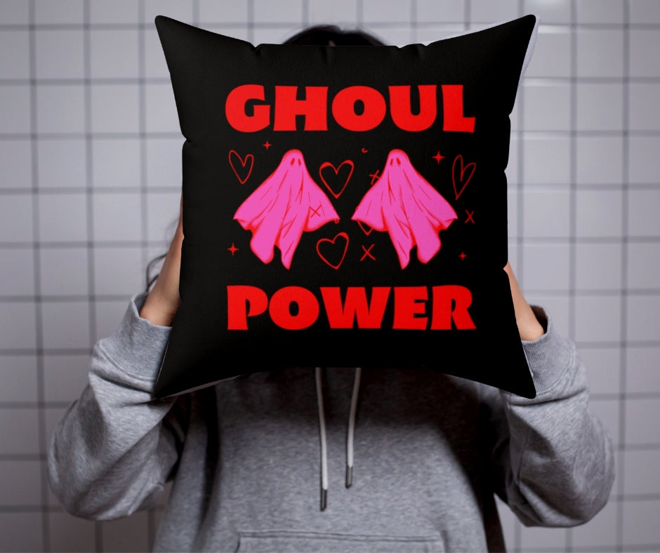 Ghoul Power Black Pillow Galentine's Day