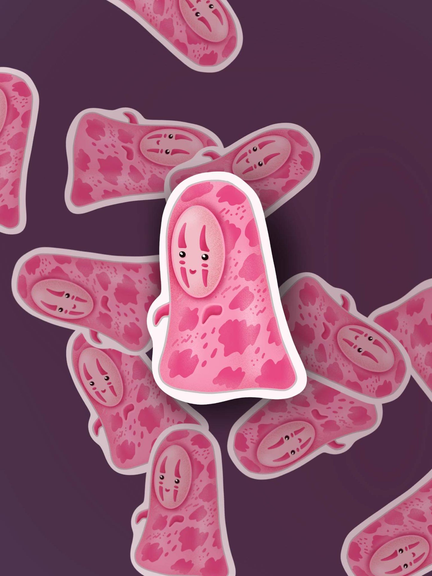 NoFace Pink Cow Print Stickers from Spirited Away for Studio Ghibli Fa –  DesignByStardust